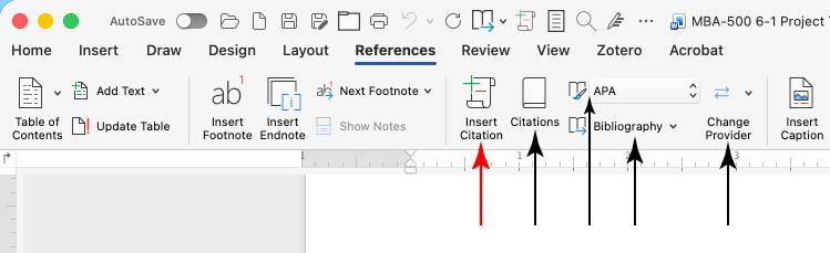 References Tab