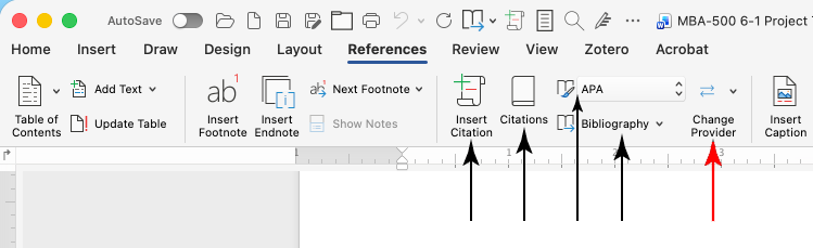 Citation Change Provider button